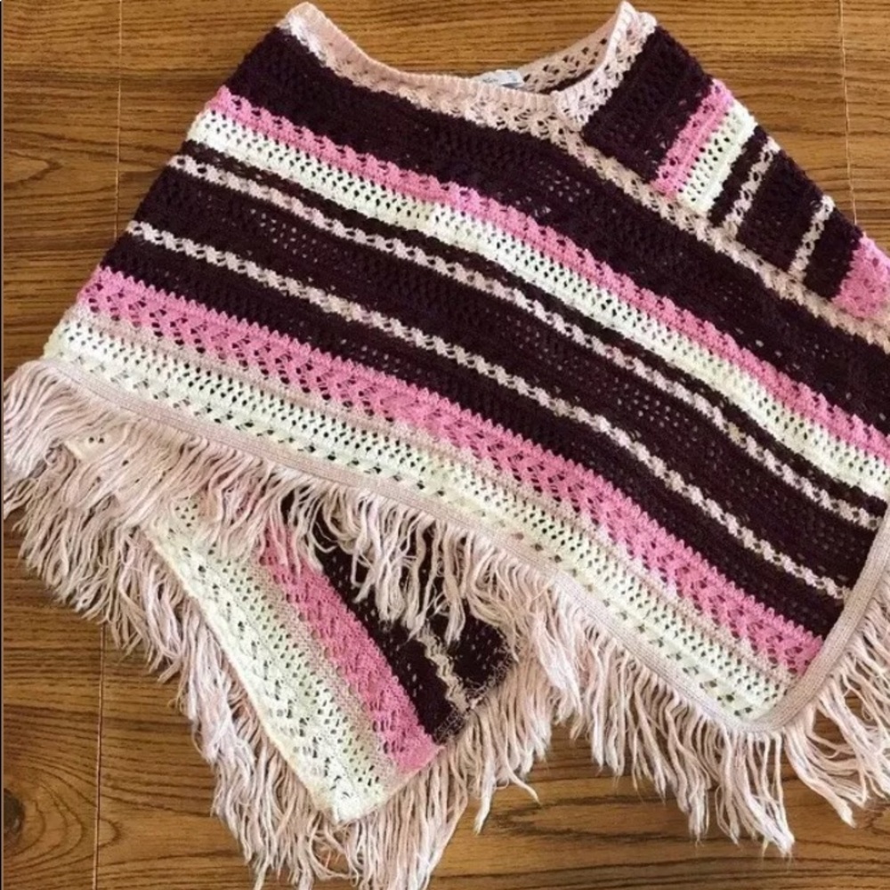 Girls Great American Sweater Afghan Shawl S/M